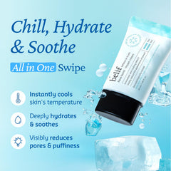 belif Aqua Bomb pro-frozen-capsules closeup illustrating capsules melting for dual cooling