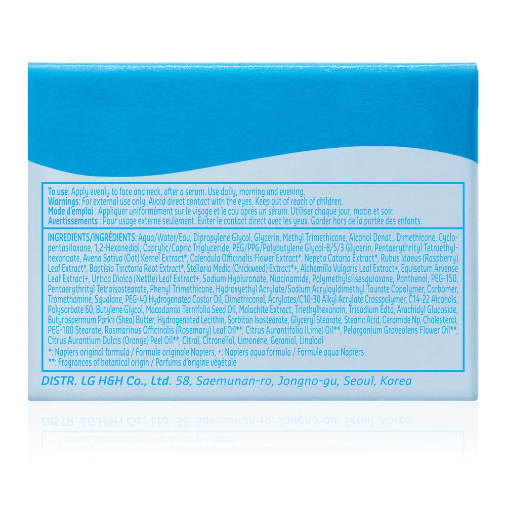 belif Aqua Bomb fast-absorption close-up shows smooth, ready-for-makeup skin.