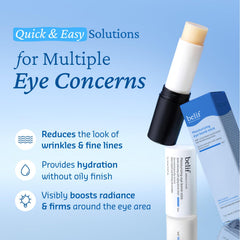 Close-up of Belif Eye Bomb Stick texture shows silky, fast-absorbing cream.