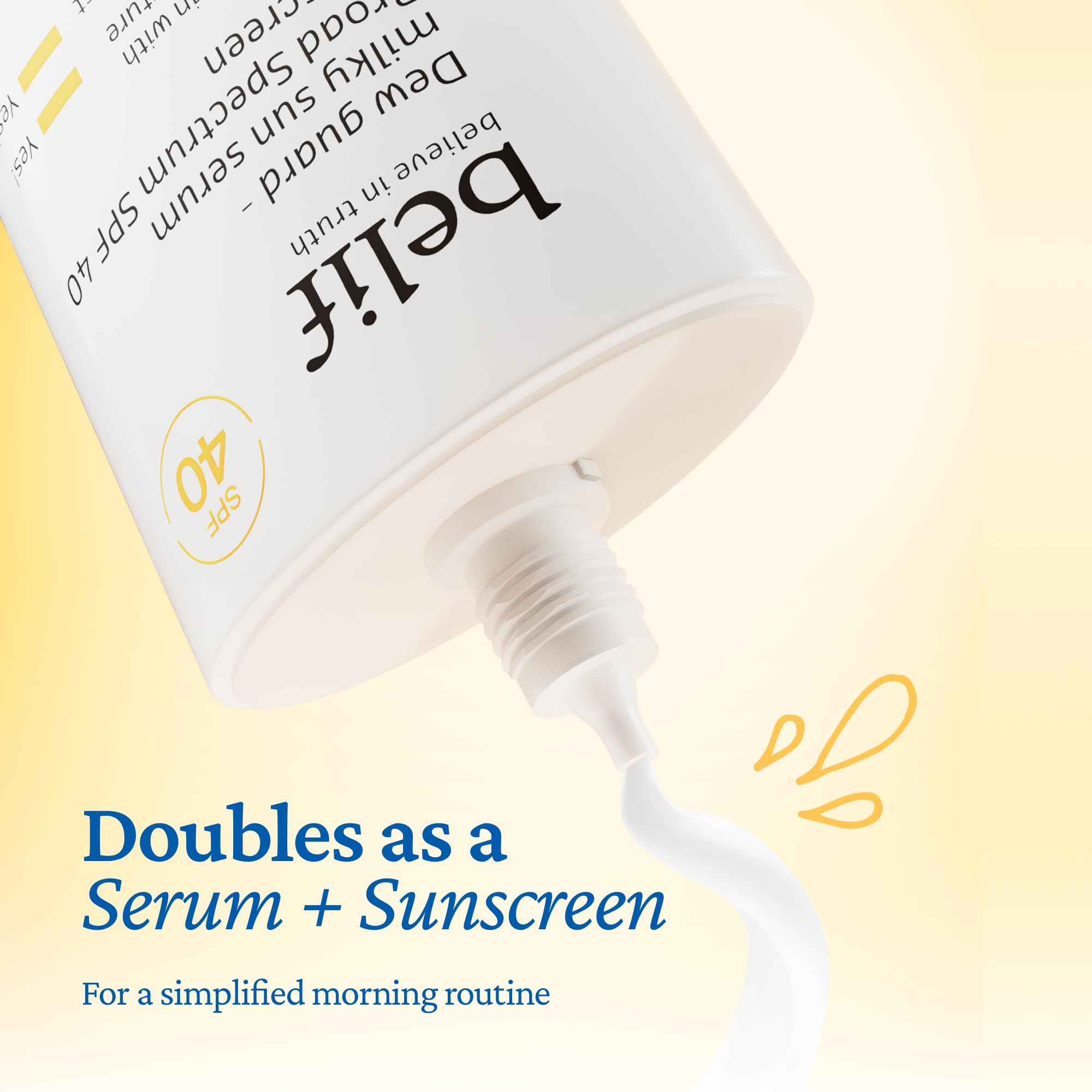 belif Milky Niacinamide Sunscreen SPF 40 application shows sheer coverage