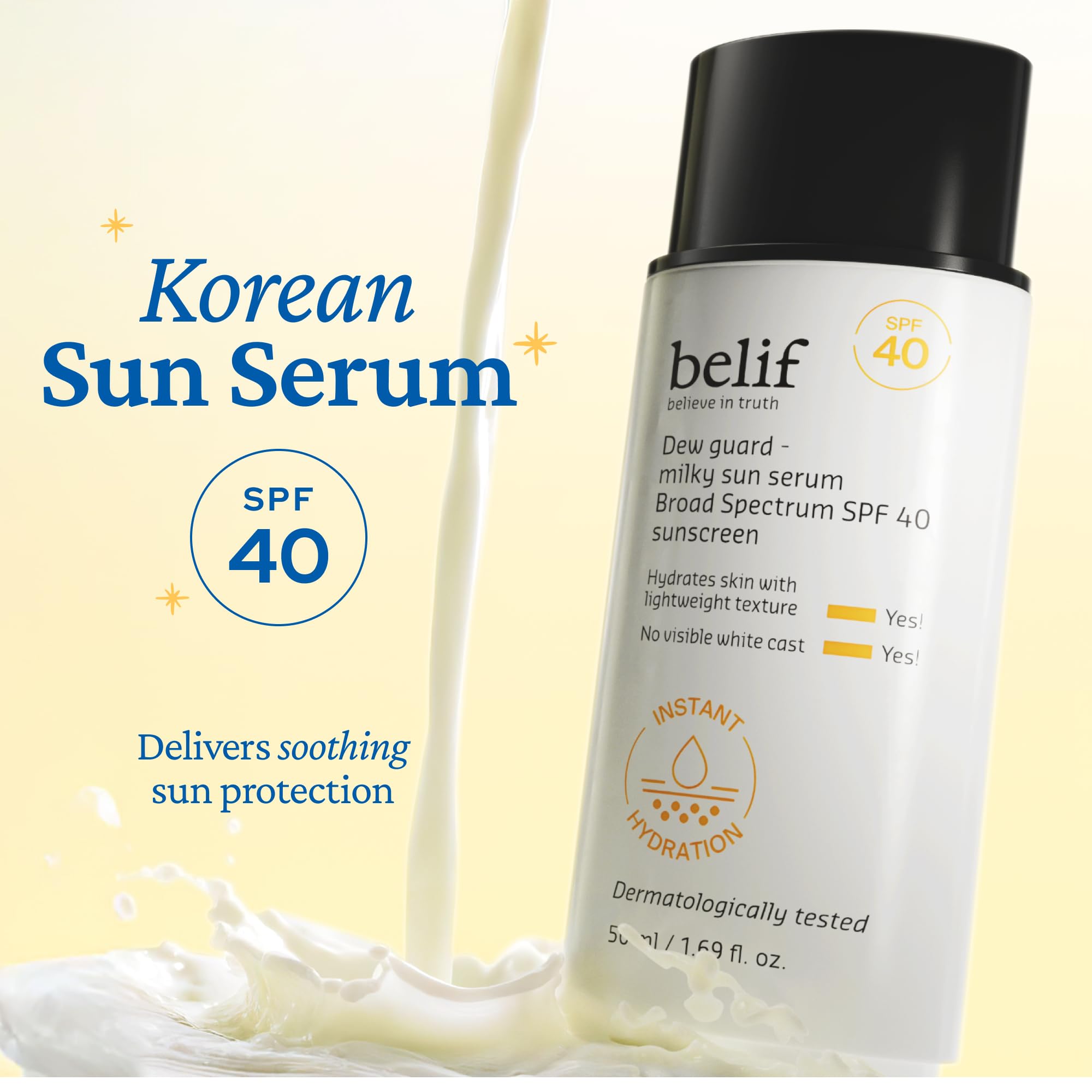 belif Milky Niacinamide Sunscreen texture glide for smooth spread