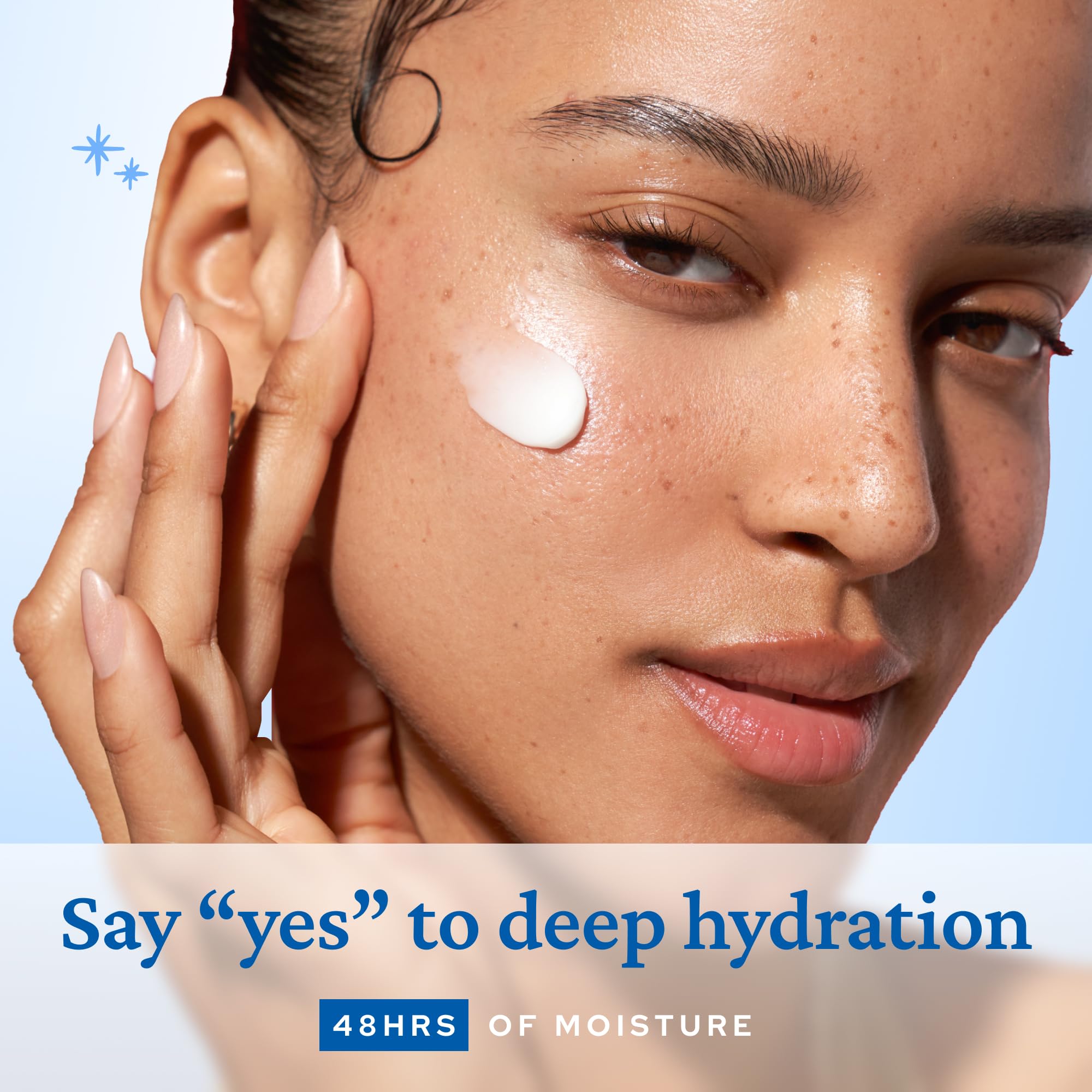 belif Moisturizing Bomb application on face shows quick absorption under makeup