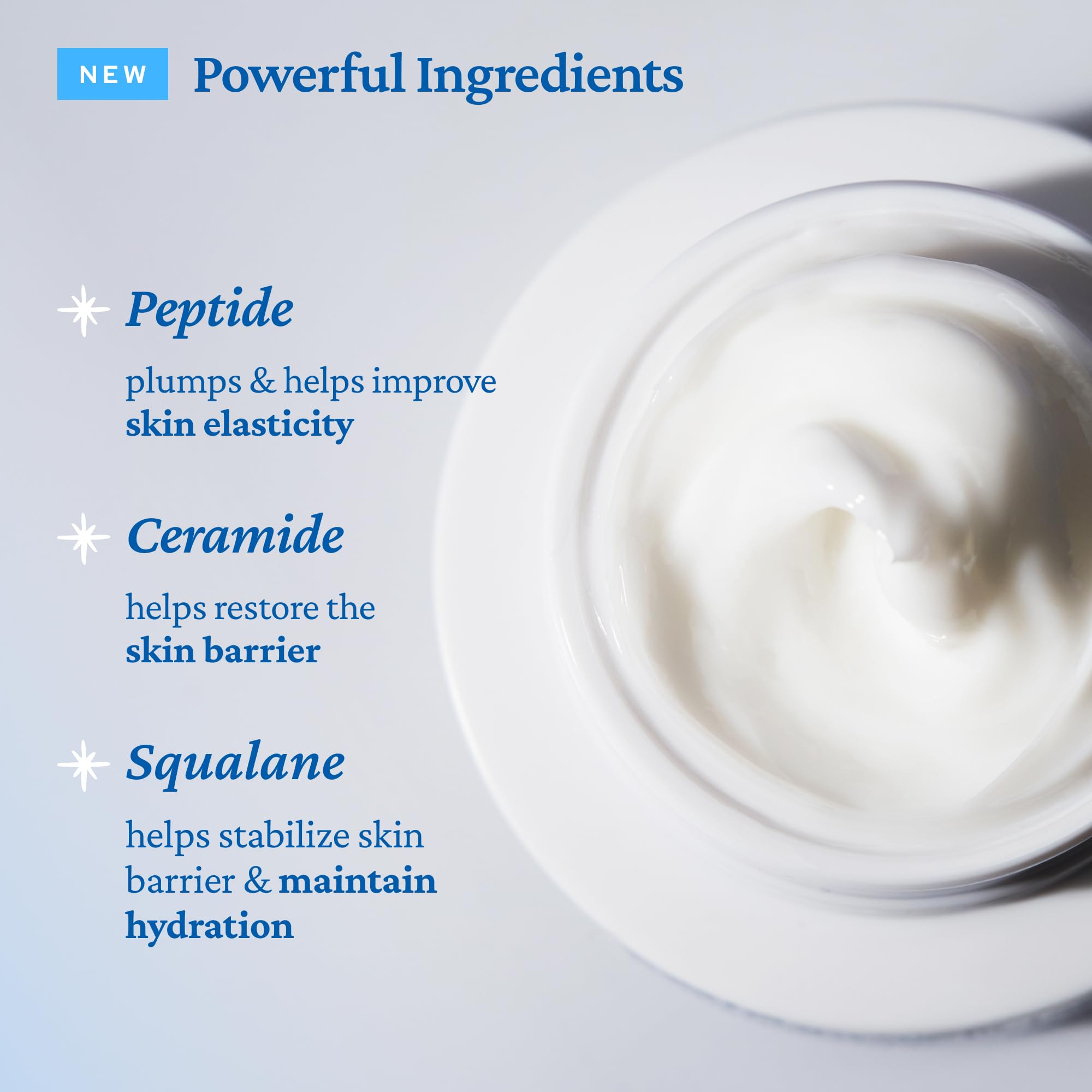 belif Moisturizing Bomb ingredients ceramide peptide squalane infographic highlights barrier support