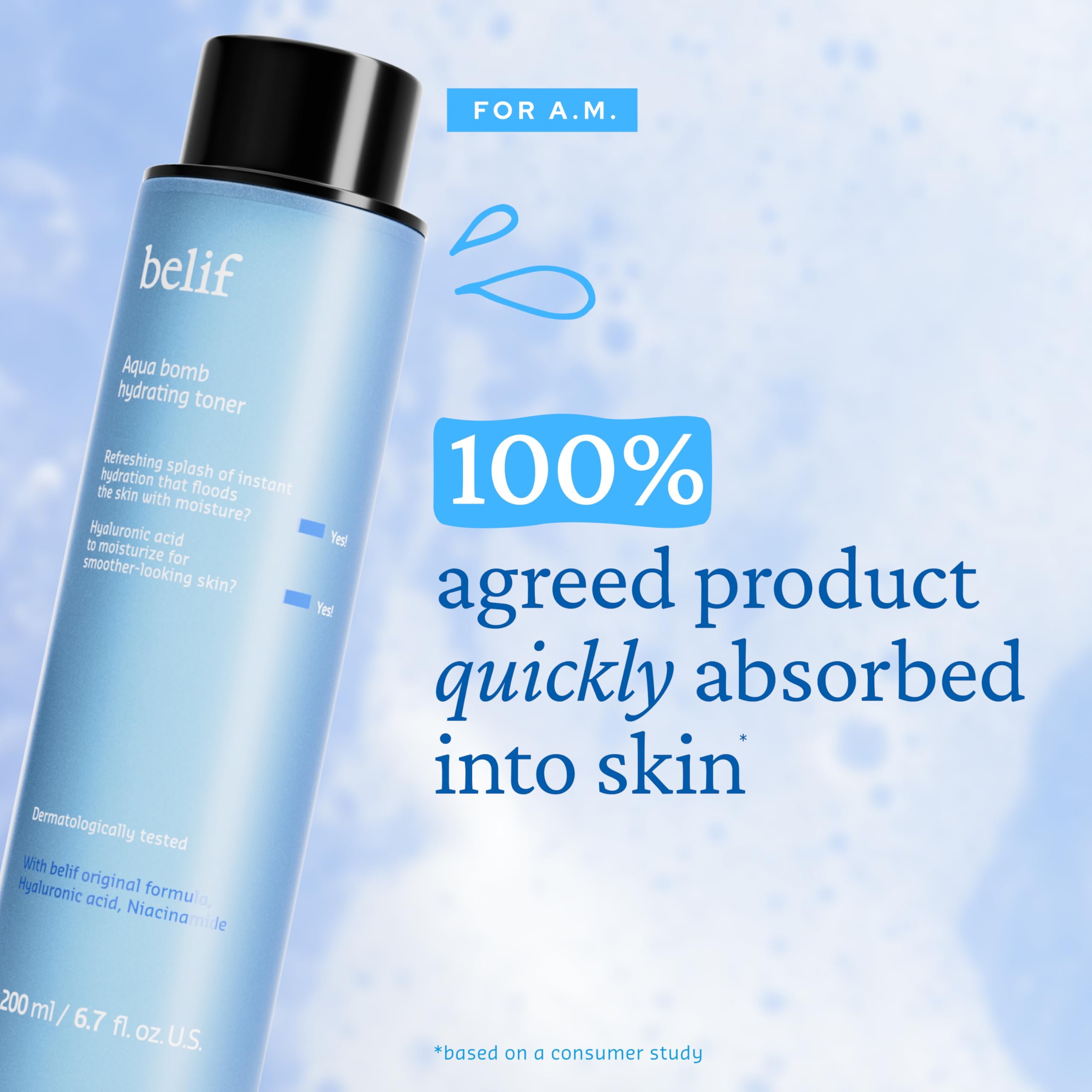 belif Niacinamide Hydrating Toner cooling apply demonstrates soothing prep