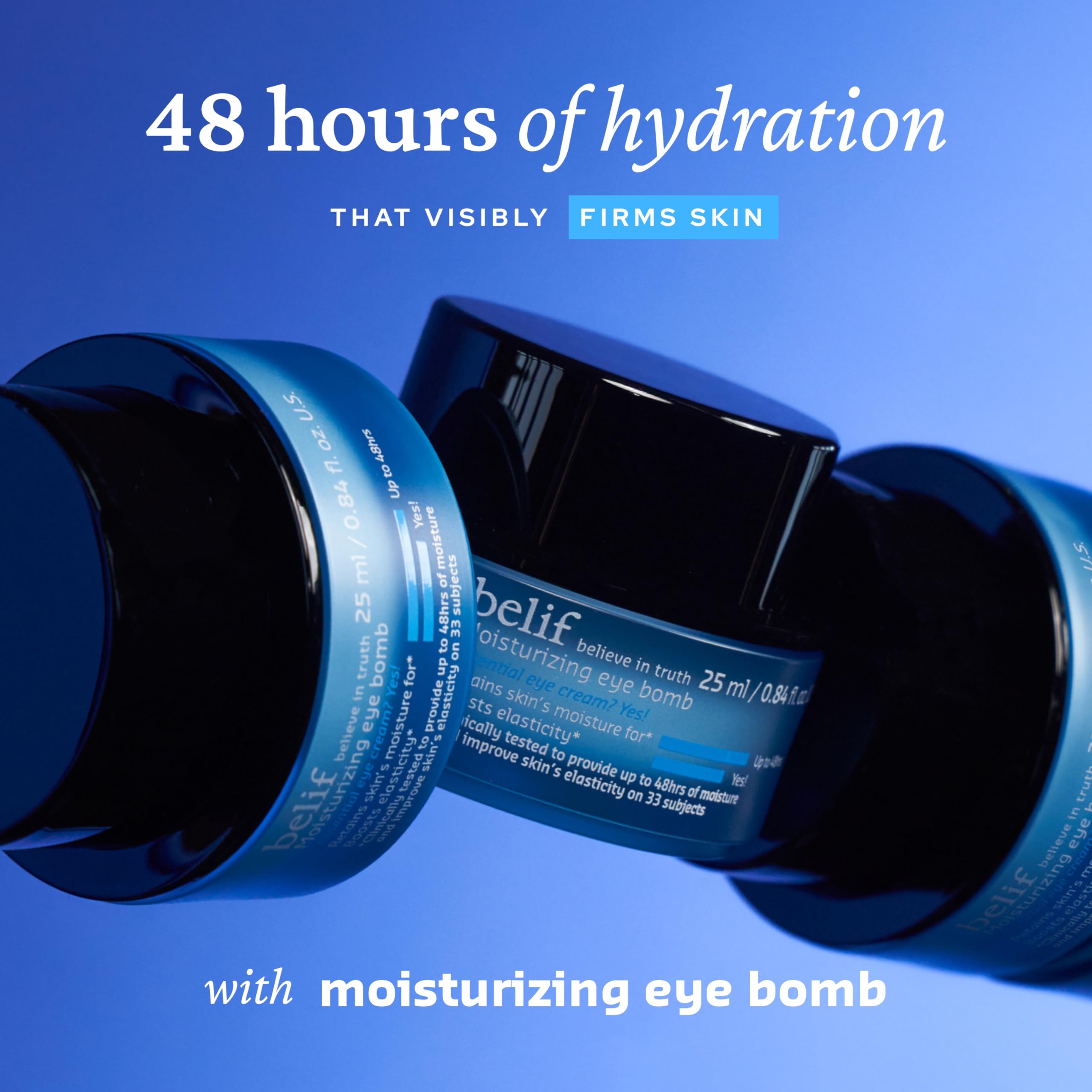 belif Peptide Eye Bomb cream texture swatch highlighting rich hydration and smooth feel.