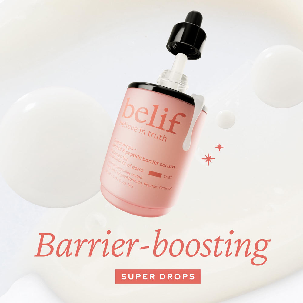 belif retinol-peptide-super-drops-serum-pump: easy application for even, radiant skin