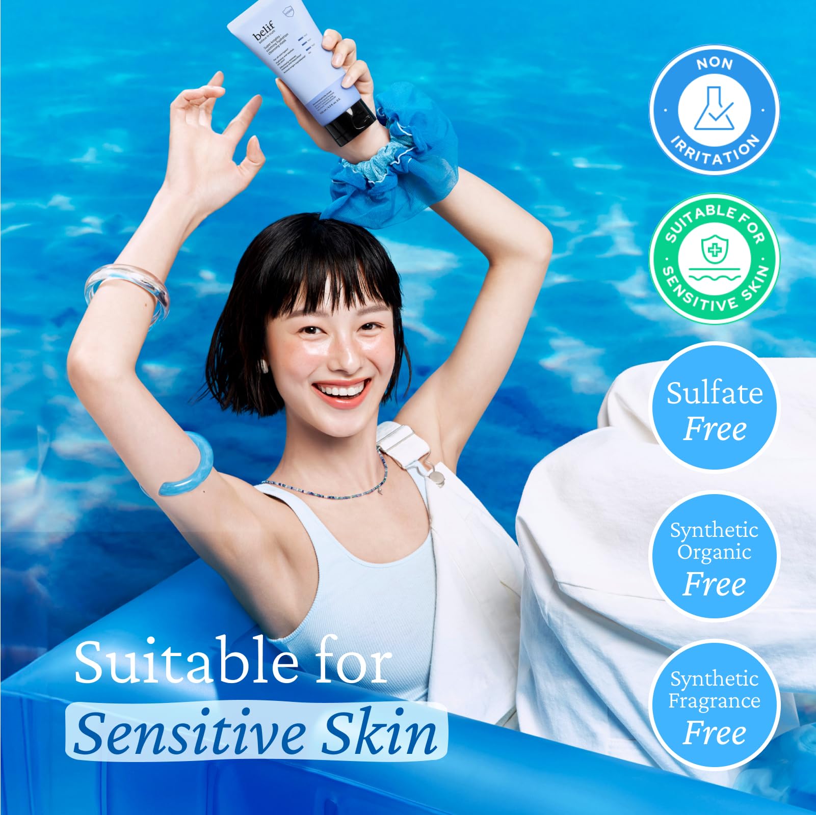 belif super knights sensitive skin friendly formula highlighted for gentle care