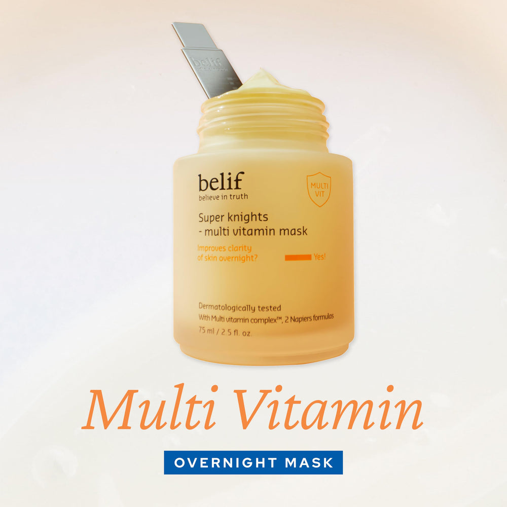 belif Overnight Butter Mask jar with spatula—easy, clean application.