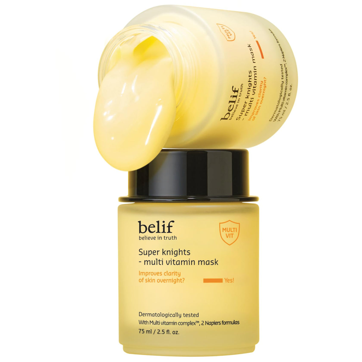 belif Vitamin C Overnight Butter Mask packaging—brightening night care visuals.