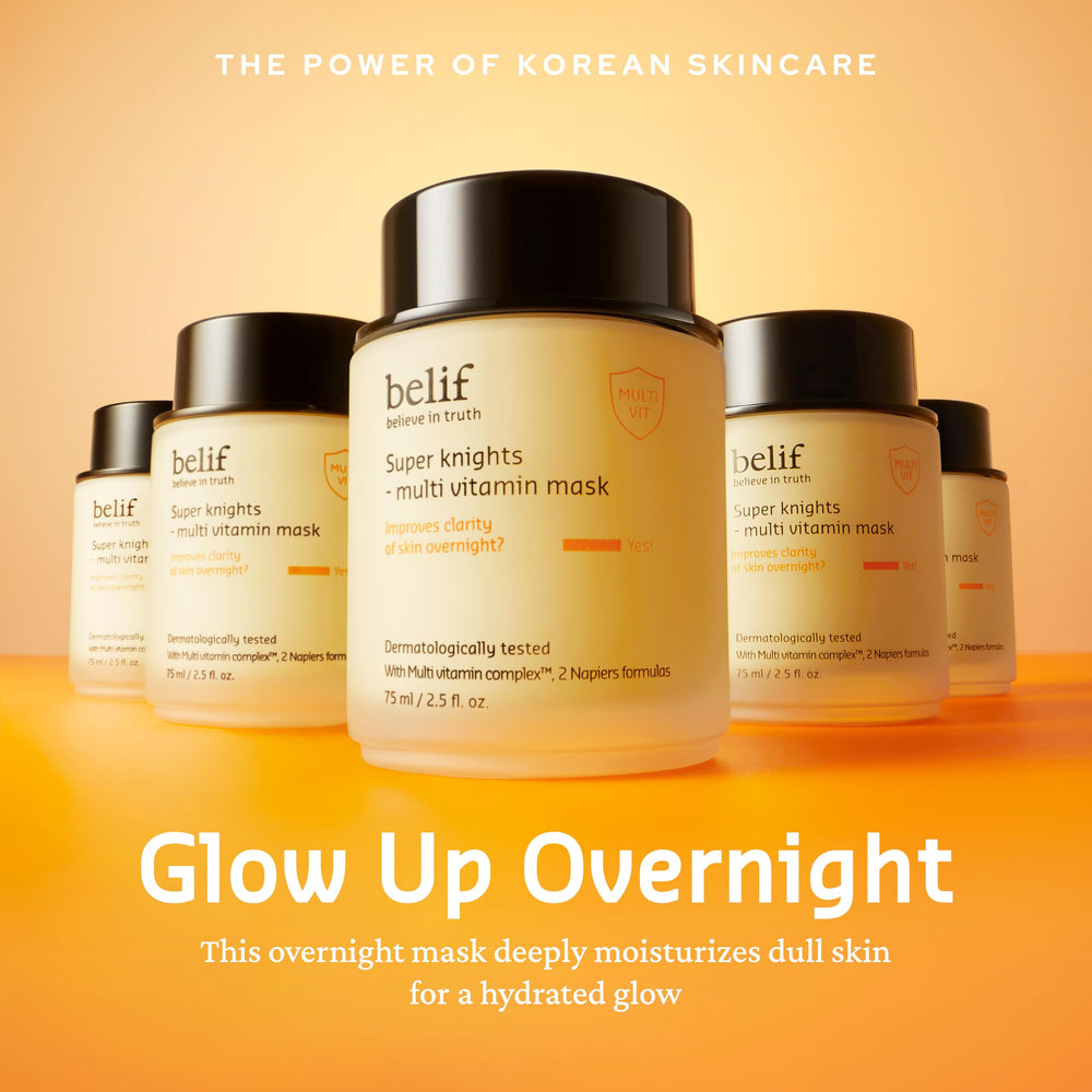 belif Vitamin C Overnight Butter Mask spread on skin—creamy, non-sticky hydration.