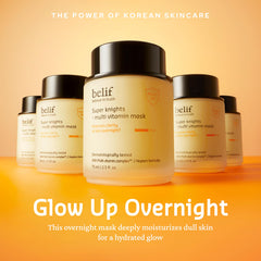 belif Vitamin C Overnight Butter Mask spread on skin—creamy, non-sticky hydration.