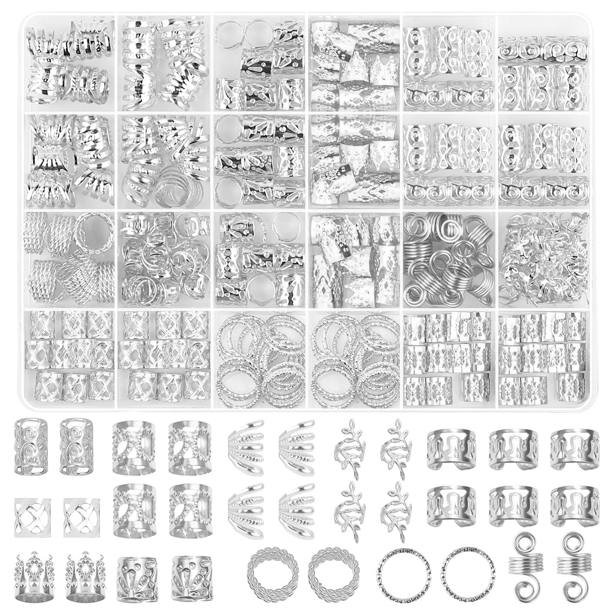 Belinreli 280pcs hair jewelry set for versatile braids and festive looks.