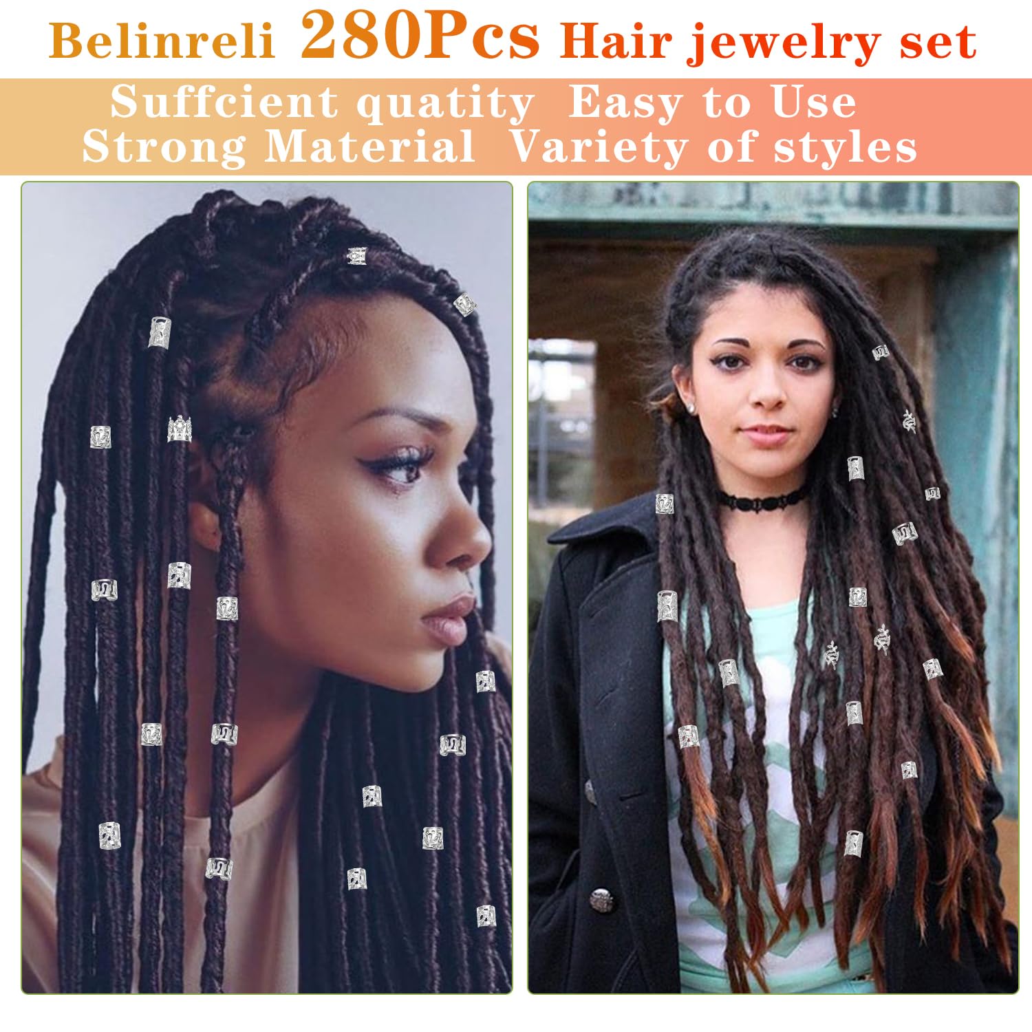 Belinreli hair rings for braids offer subtle sparkle and easy placement.