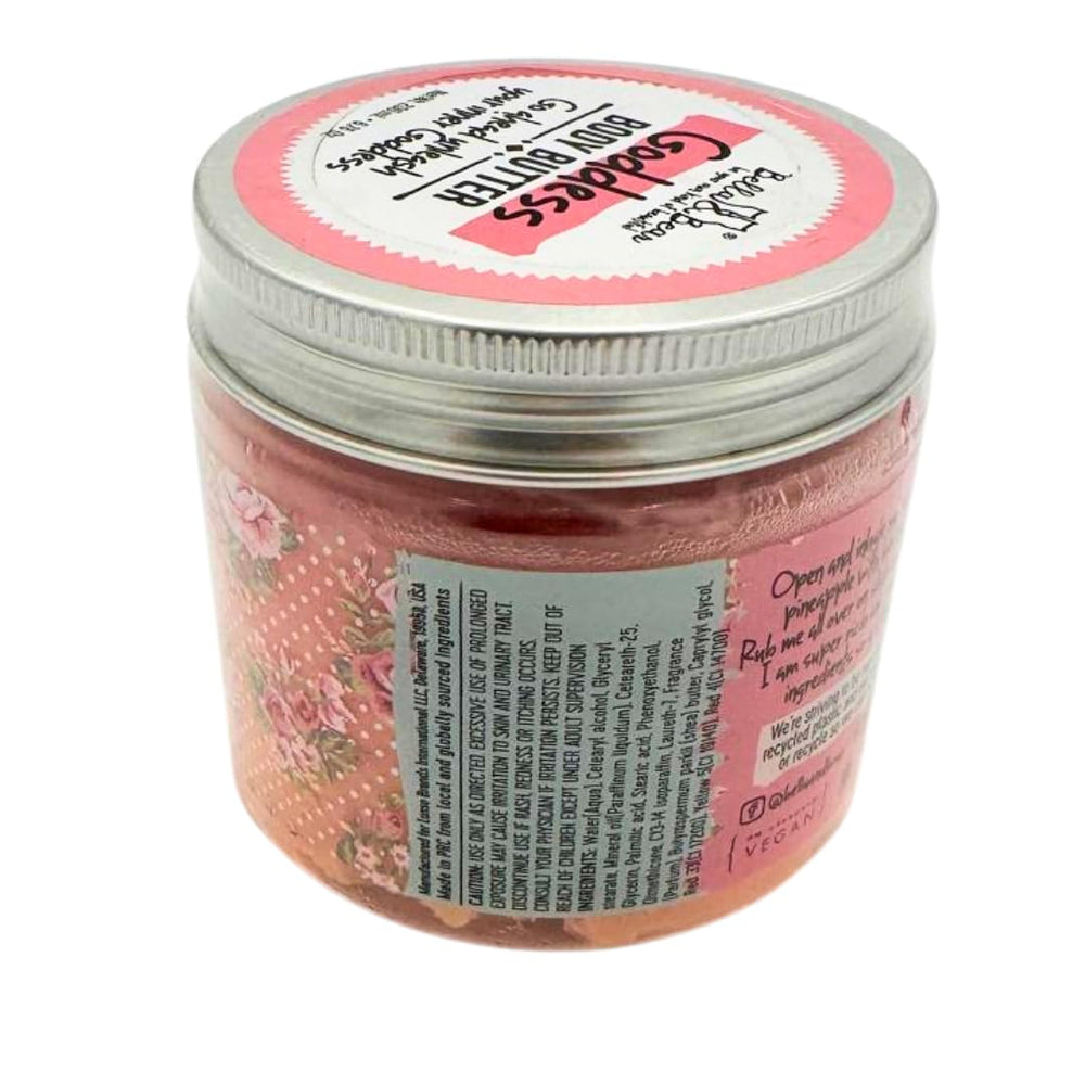 Bella & Bear Goddess Body Butter applying-on-skin shows massaging to smooth, hydrated skin.