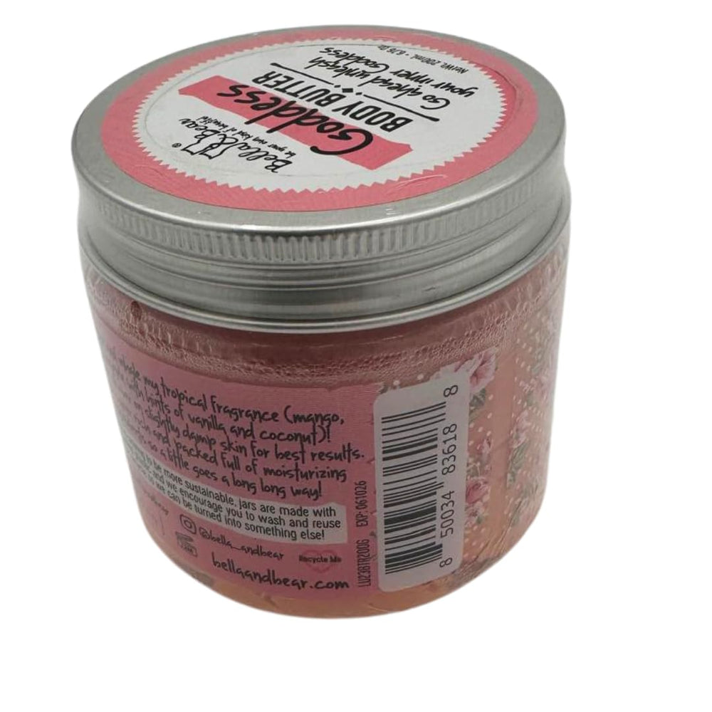 Bella & Bear Goddess Body Butter packaging-detail highlights eco-friendly packaging and natural ingredients.