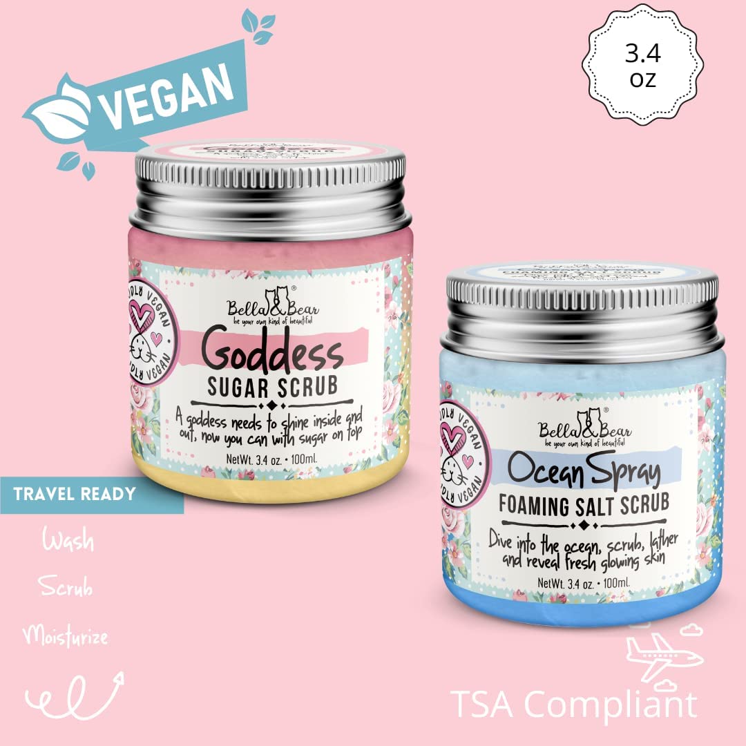 Gift-ready Bella & Bear Ocean Spray Body Scrub packaging