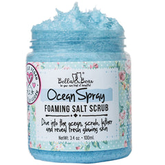 Bella & Bear Ocean Spray Body Scrub travel-size bottle for on-the-go exfoliation