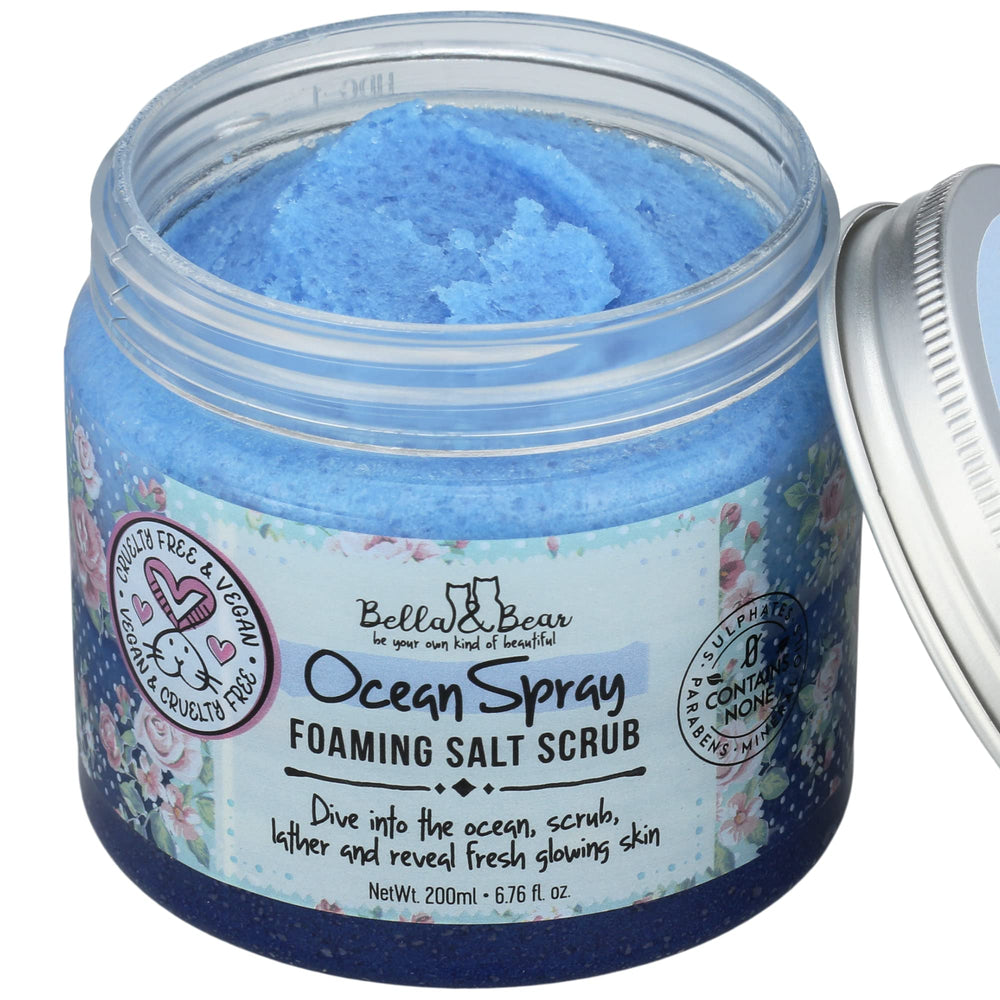 Bella and Bear Ocean Spray Scrub bead-detail up close suggests effective exfoliation