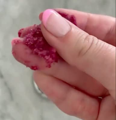 Bella & Bear Very Cherry Hand Scrub jar texture with sugar exfoliant for smoothing
