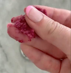 Bella & Bear Very Cherry Hand Scrub jar texture with sugar exfoliant for smoothing