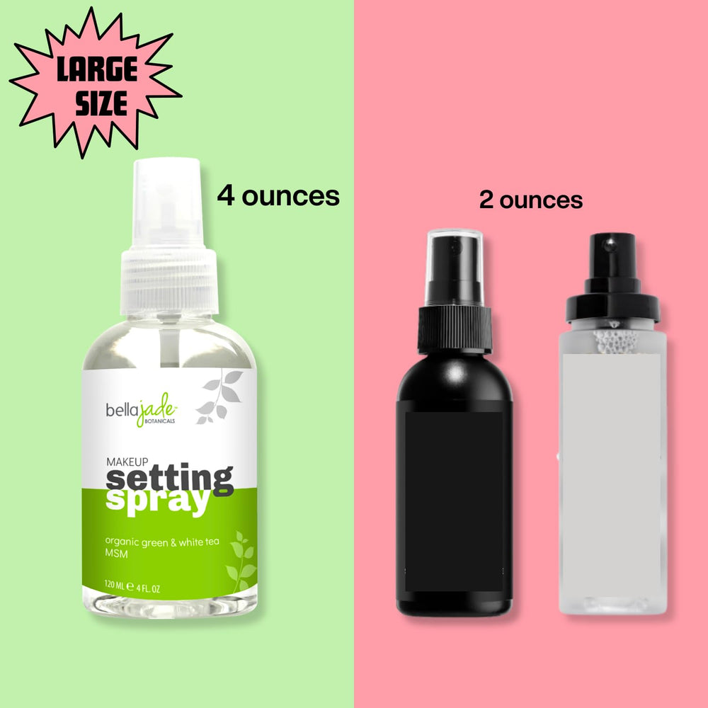 Bella Jade makeup setting spray fine mist image showing refreshing application