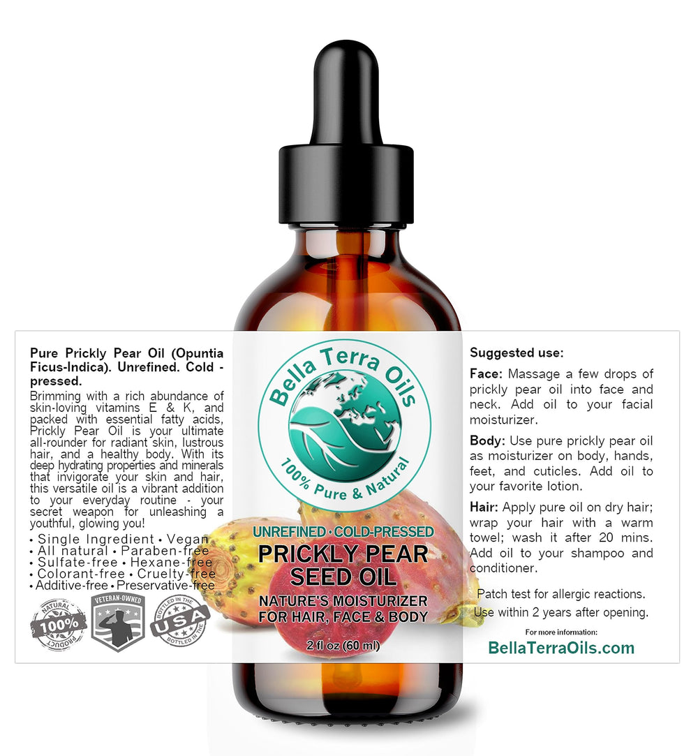 Bella Terra Oils prickly pear seed oil shows golden hues for radiant skin