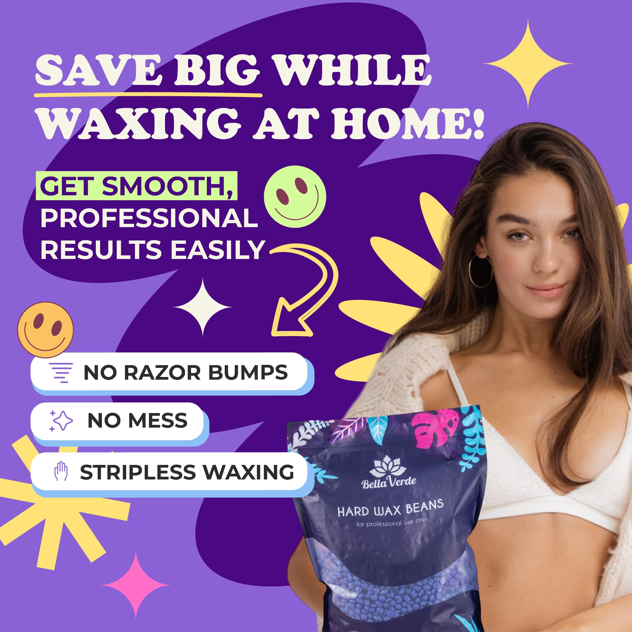 Bella Verde underarm bikini wax demonstrates quick, clean depilation in sensitive areas.