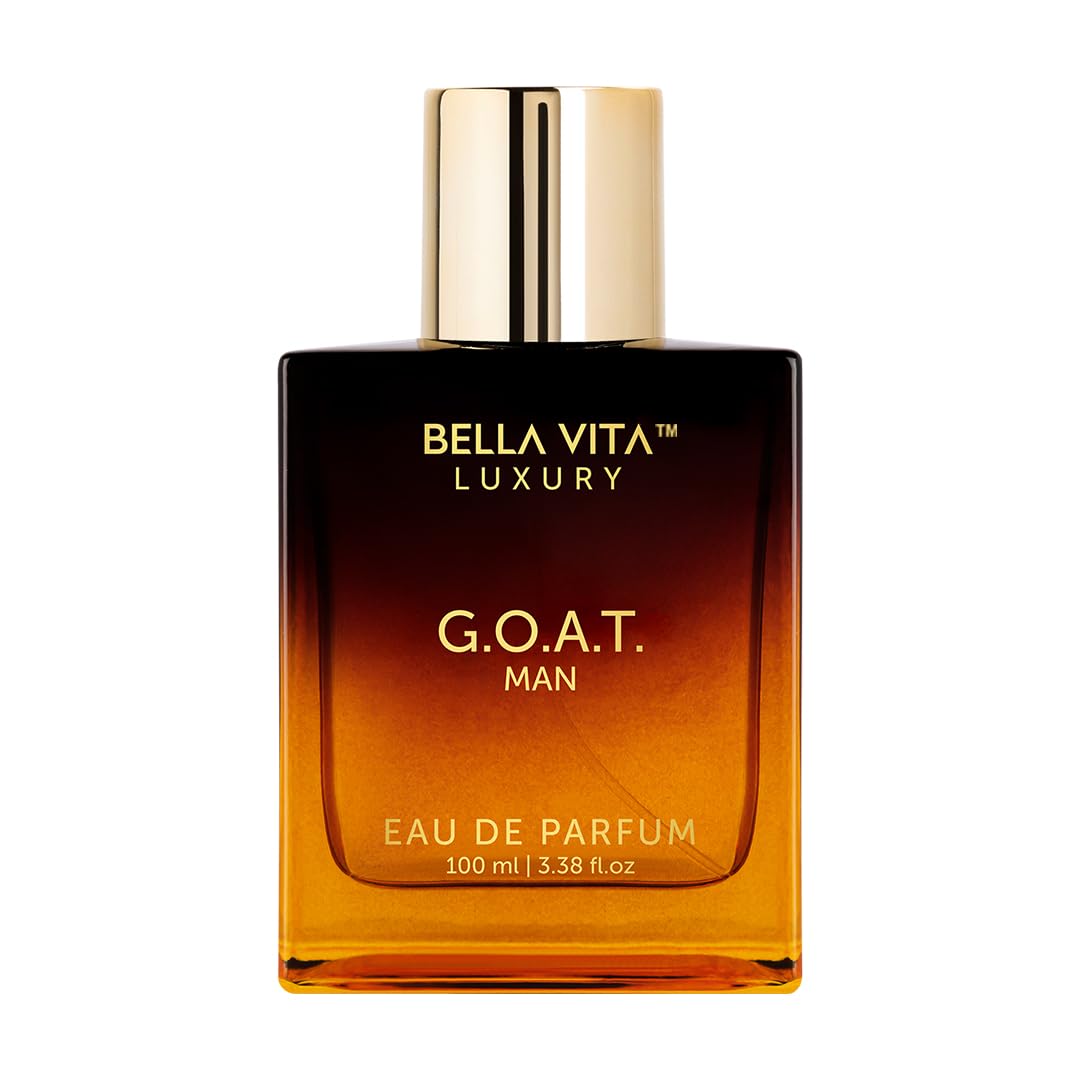 Bella Vita Luxury G.O.A.T bottle close-up with bold masculine design and lasting impression.