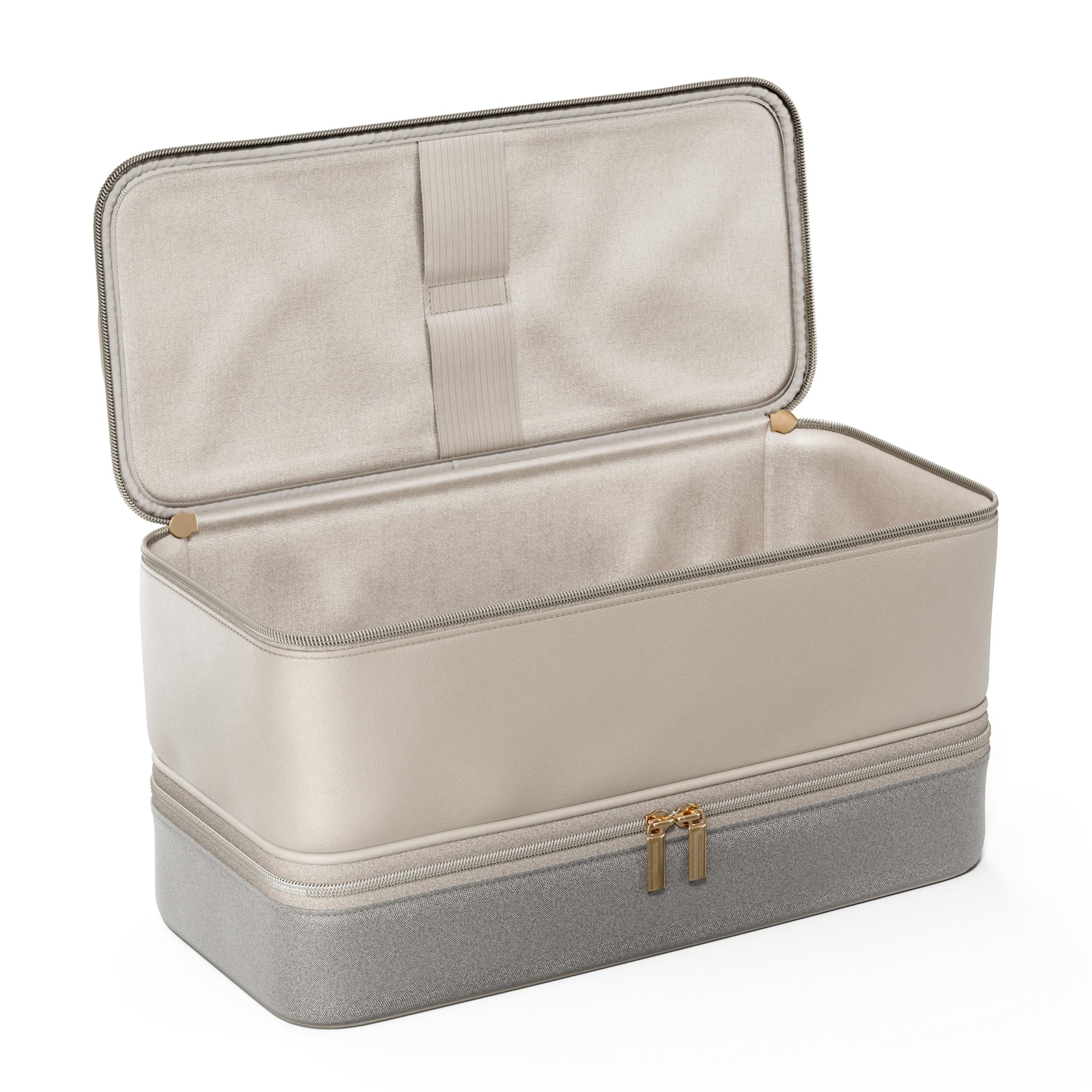 BellaBag beige gray travel case combines stylish look with sturdy protection
