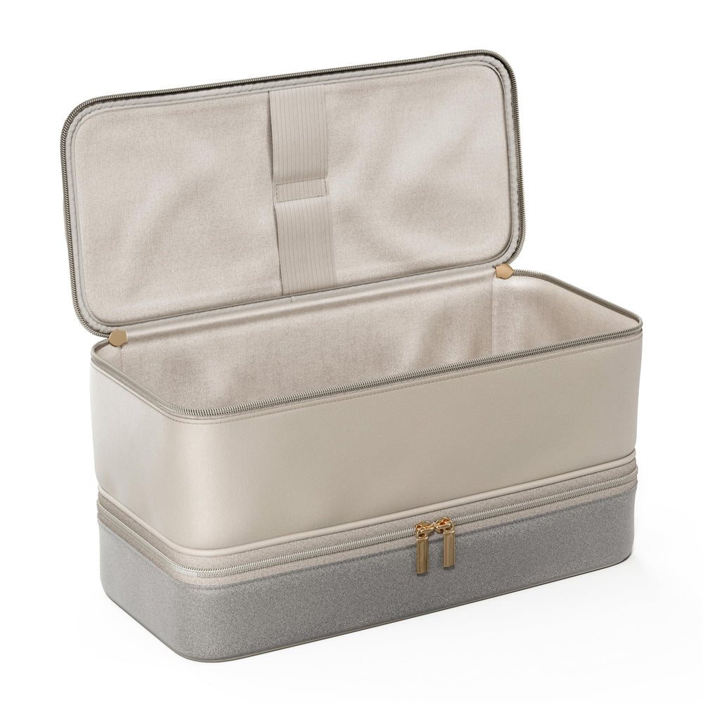 BellaBag beige gray travel case combines stylish look with sturdy protection
