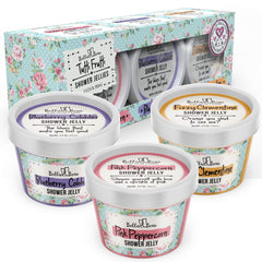 Bella and Bear Tutti Frutti Shower Jellies packaging closeup, gift-ready presentation.