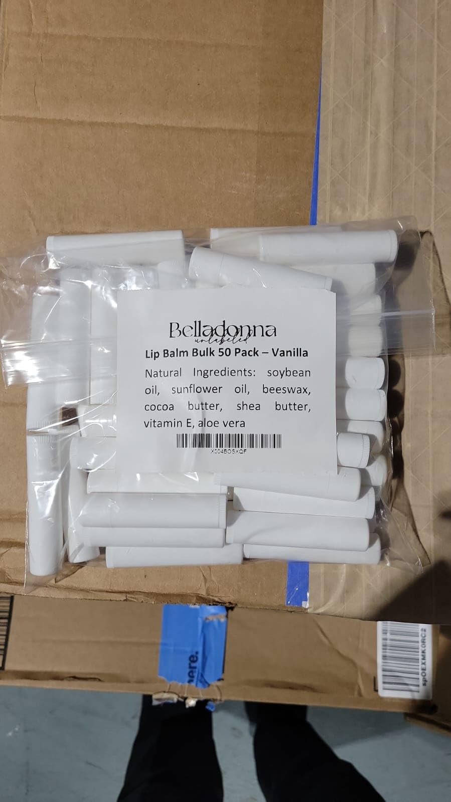 Belladonna lip balm bulk offices promo-use tubes for client gifts.