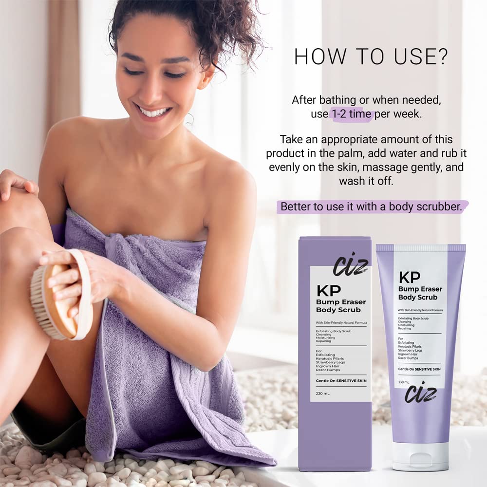 BellamiLuxx KP Bump Eraser Scrub features botanicals for soothing hydration.