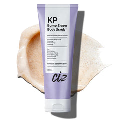 BellamiLuxx KP Bump Eraser Scrub jar close-up shows creamy texture for smoother skin.