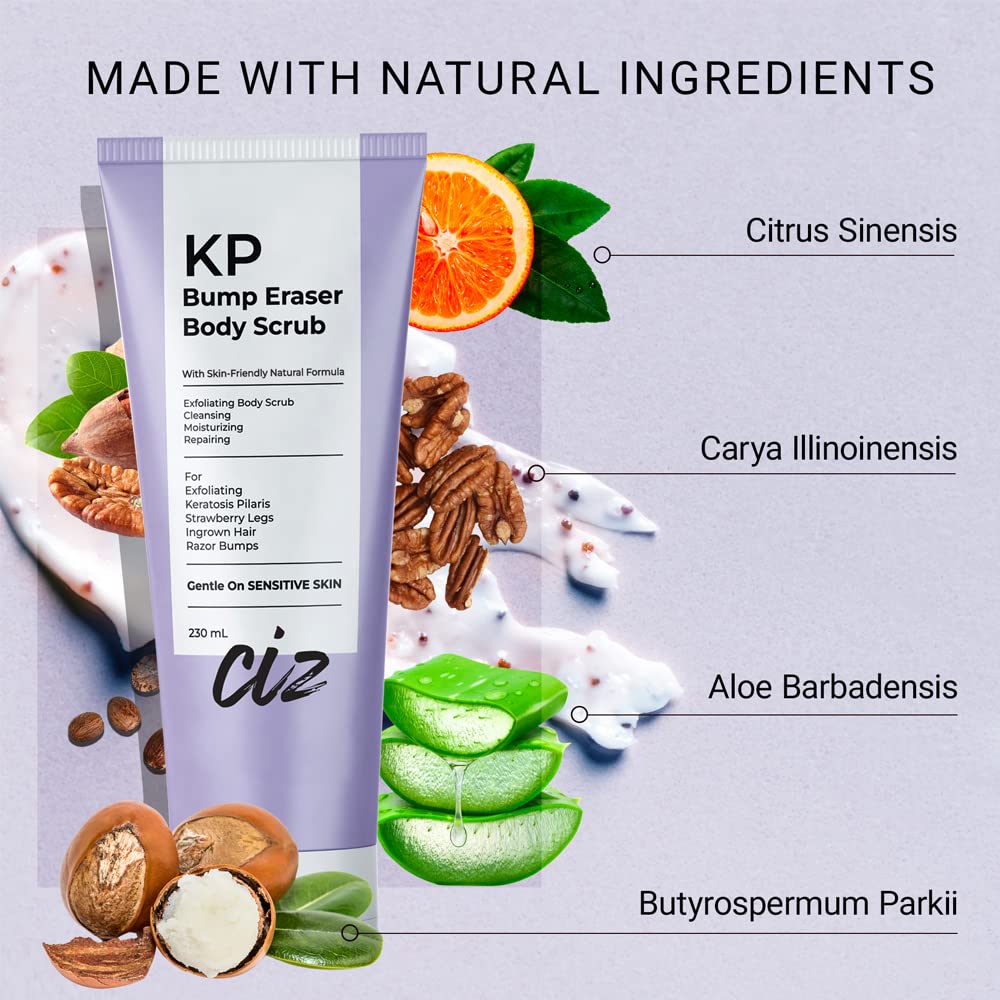 BellamiLuxx KP Bump Eraser Scrub texture demonstration shows refined skin texture.