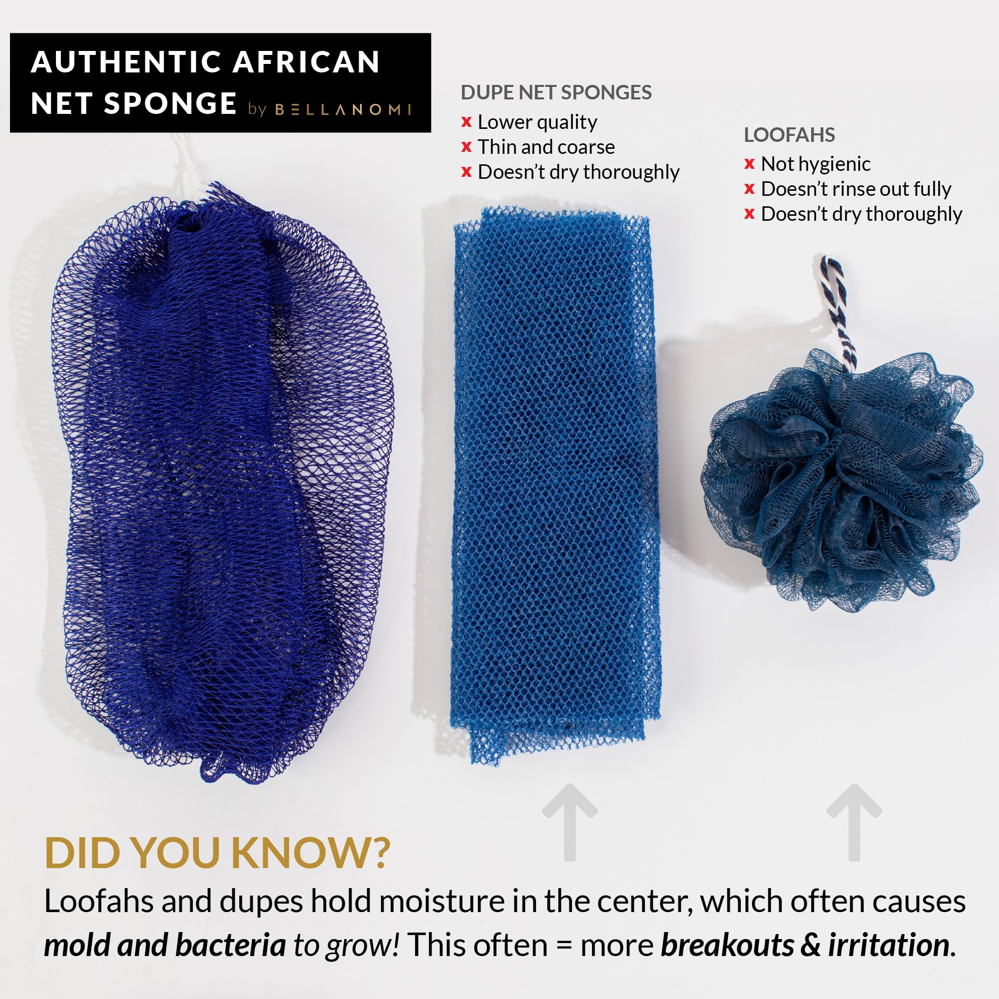 Bellanomi Indigo-lather sponge boosts soap efficiency and skin feel.