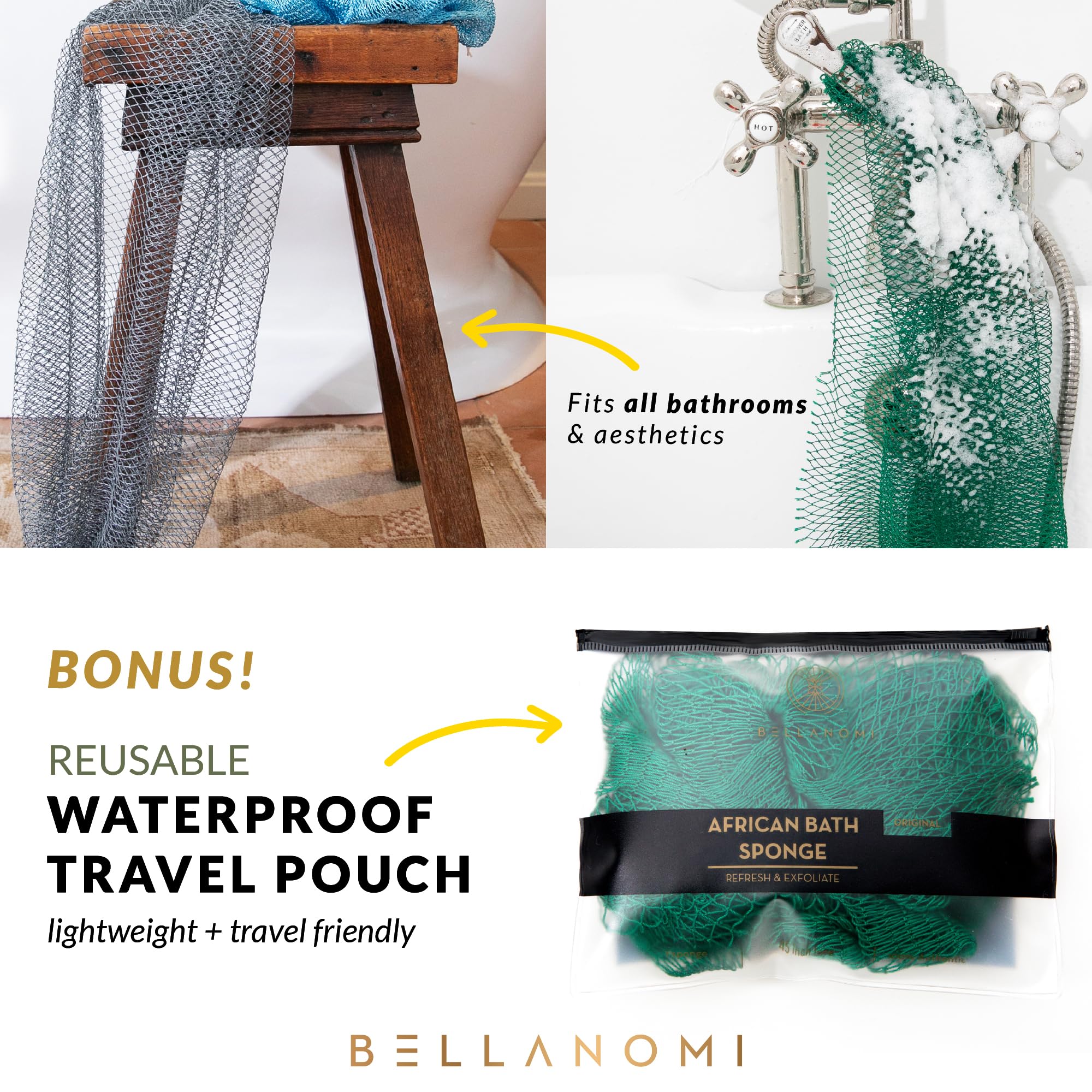 Bellanomi Nigeria-sourced ethics meet durable nylon for lasting use.