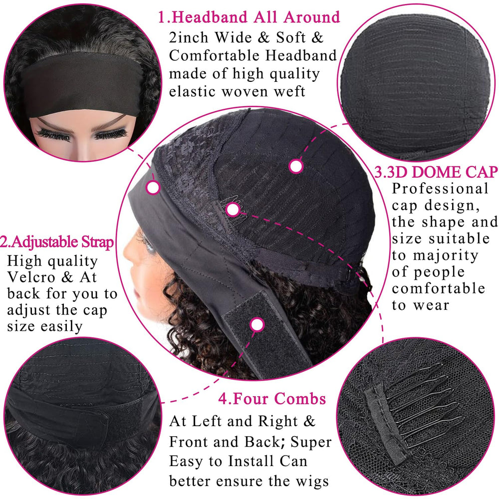 Bellarayine headband wig deep wave 20inch on-model: natural look for Black women.