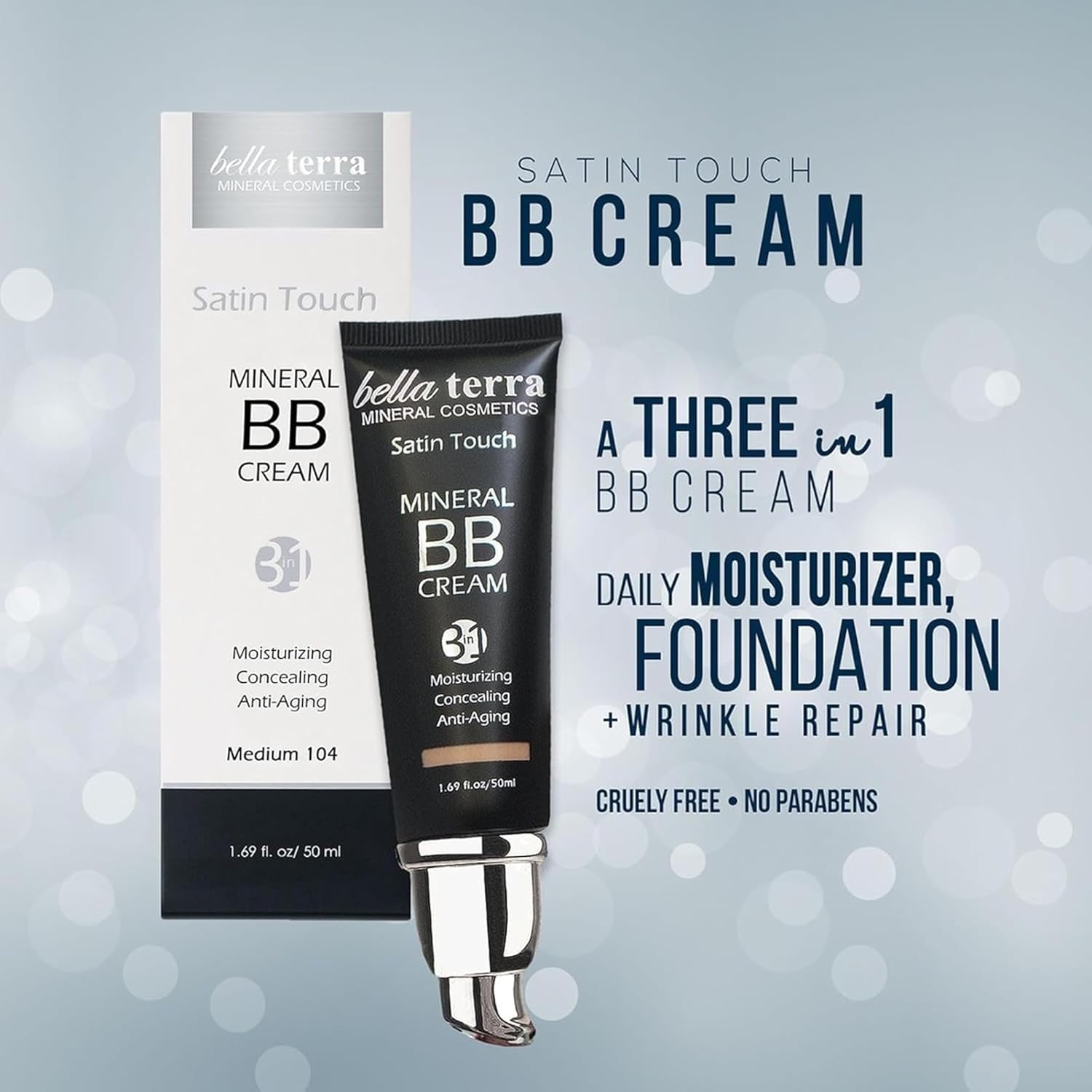 Bellaterra Cosmetics BB Cream application with brush or fingertips for quick, seamless blending