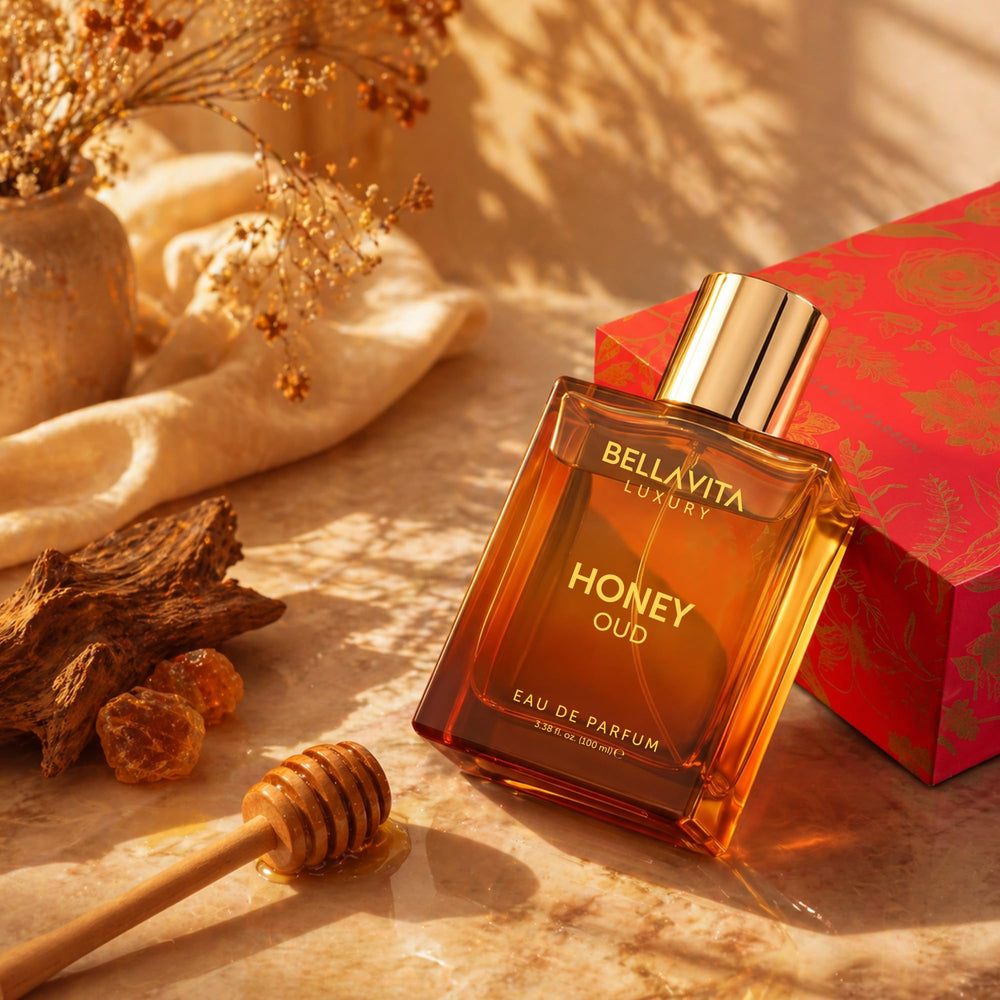 Bellavita Luxury honey and wood texture detail illustrating scent character