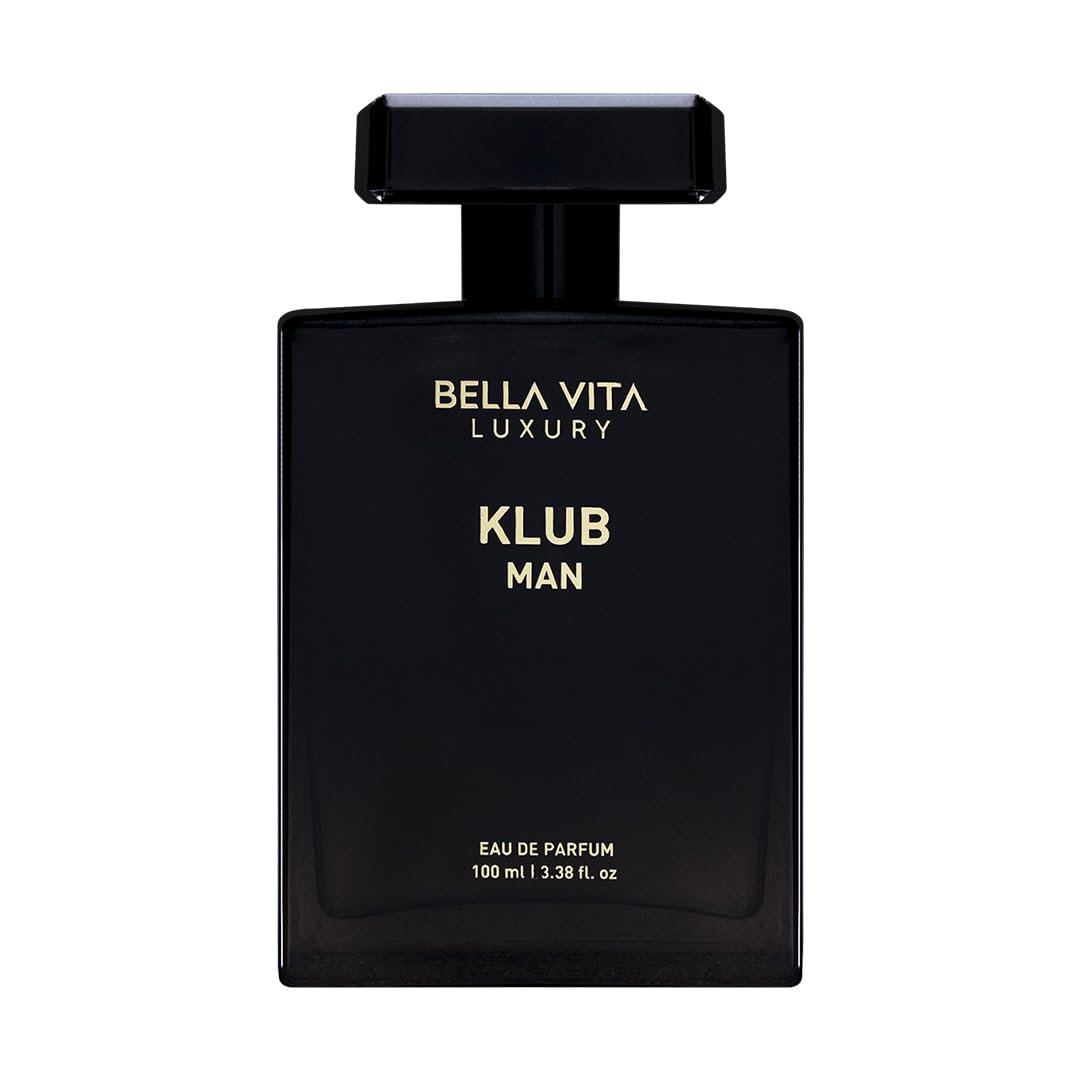 BellaVita KLUB bottle close-up showcasing premium design and lasting scent.