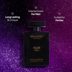 BellaVita KLUB top notes lemon offer a fresh opening.