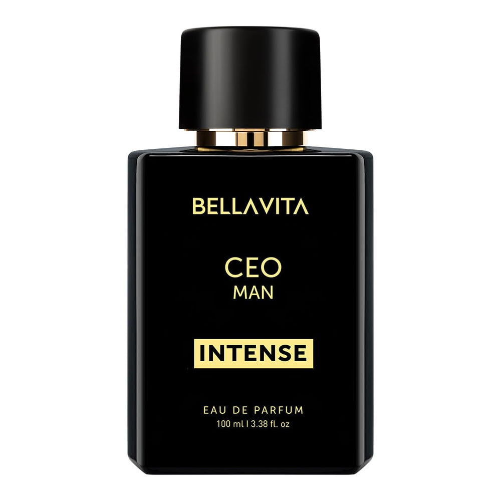 BellaVita Luxury CEO Man INTENSE bottle signals premium fragrance for a commanding presence.