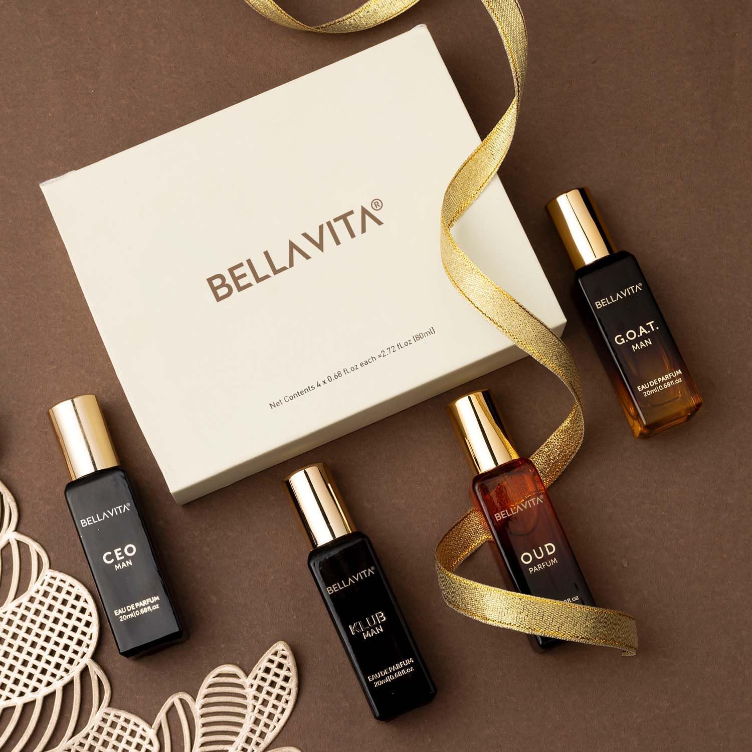 Bella Vita Luxury CEO perfume bottle highlights citrus-woody balance for professional presence.