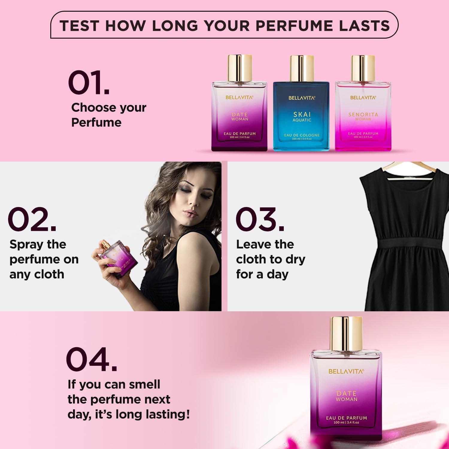 Bella Vita Luxury Date long-lasting EDP suggests all-day wear potential