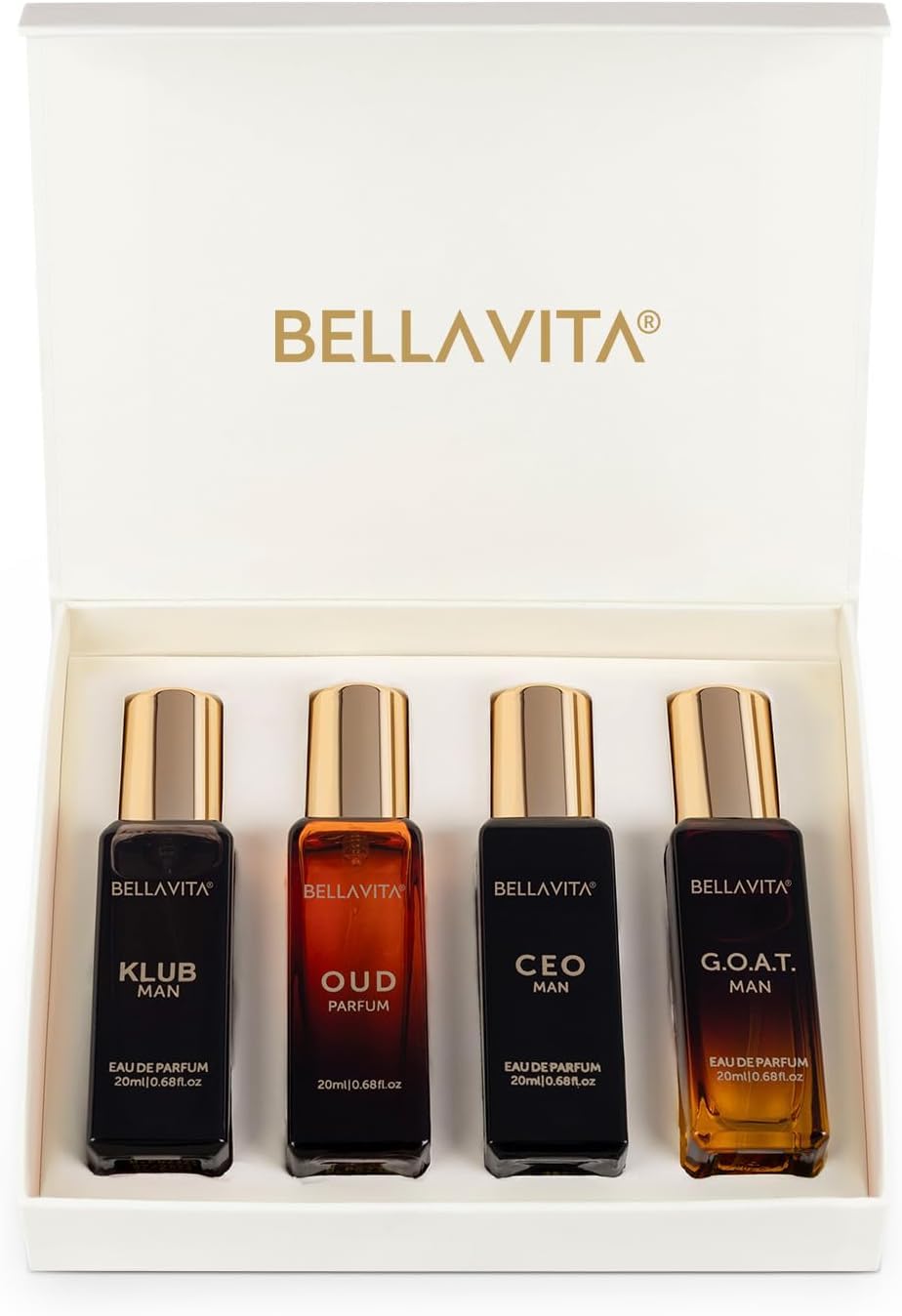Bella Vita Luxury Klub 4x20ml front view for on-the-go fragrance and confident style.