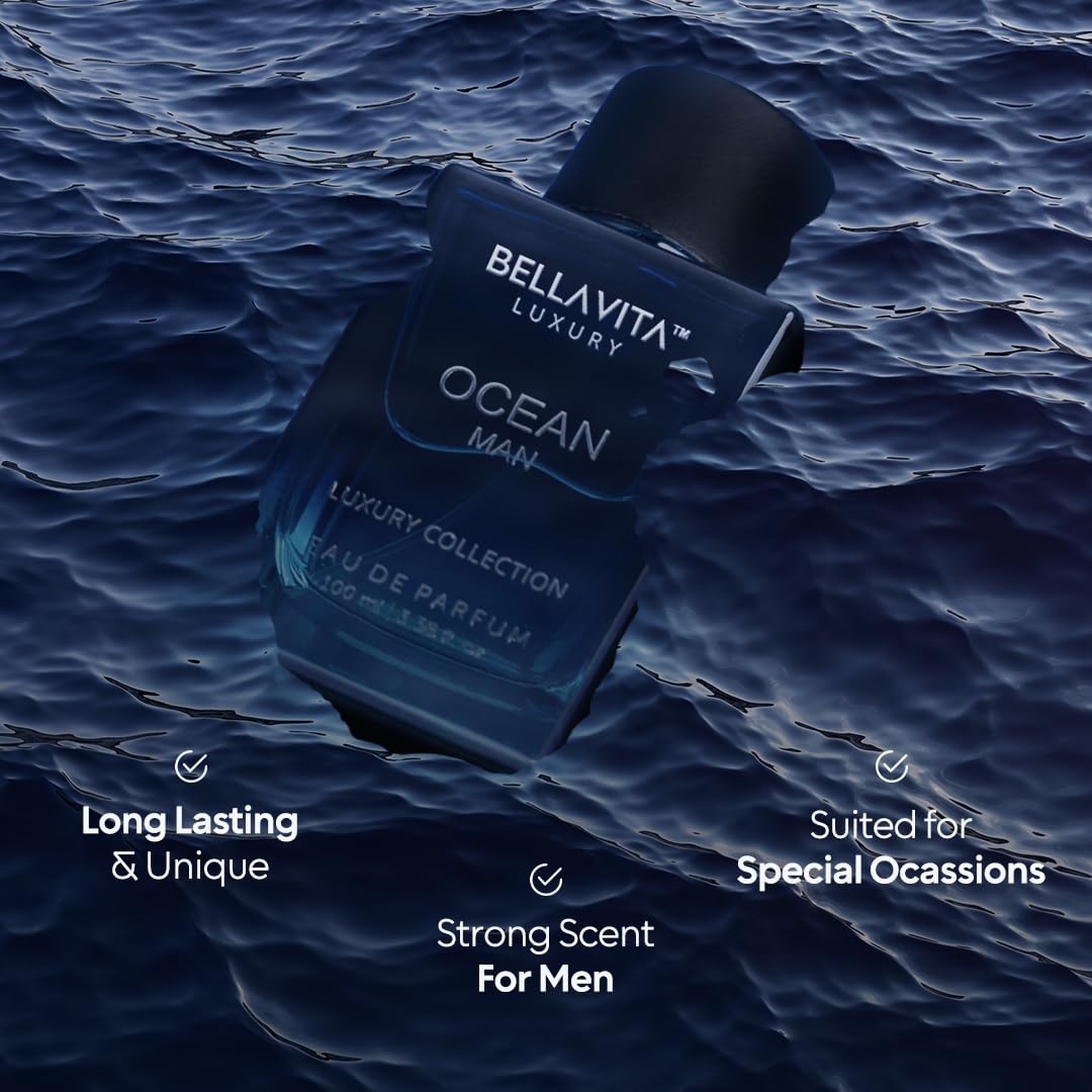 BellaVita Luxury Ocean jasmine detail signals a clean, masculine scent profile.