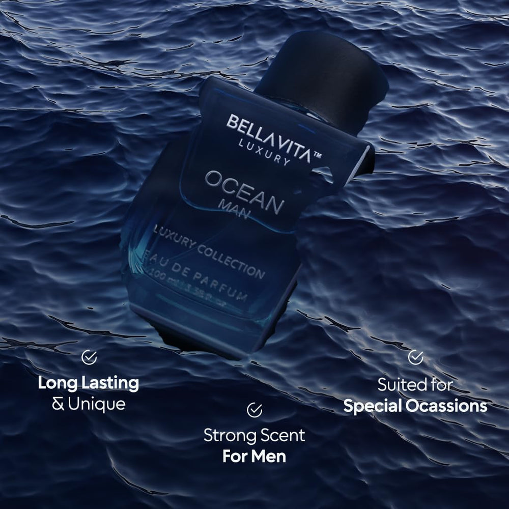 BellaVita Luxury Ocean jasmine detail signals a clean, masculine scent profile.