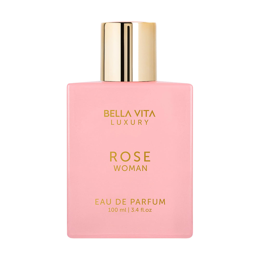 BellaVita Luxury Rose bottle shows elegant design for daily wear.