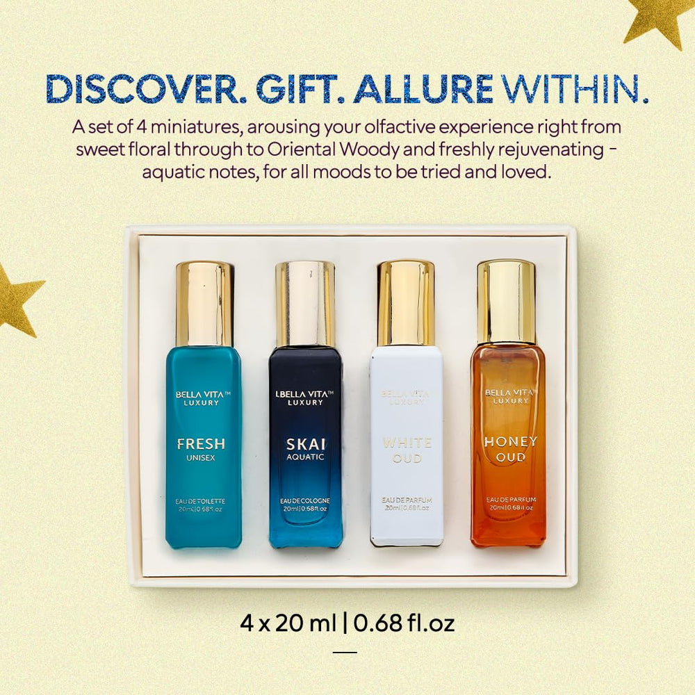BellaVita Luxury travel mini set 4x20ml compact for on-the-go